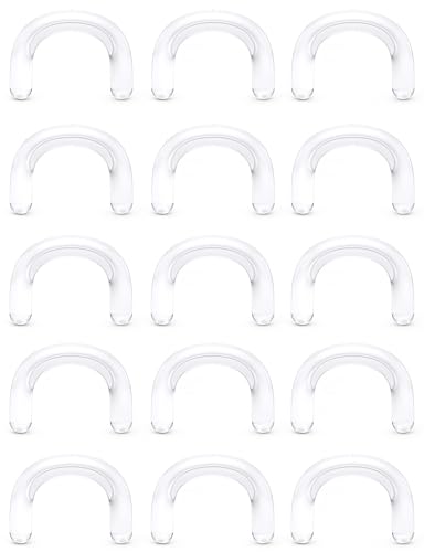 Cisyozi 12G Plastic Septum Retainer Stretching Kit 12 Gauge Silicone Acrylic Rubber U Shape Clear Septum Nose Ring Pincher Taper Piercing Jewelry Retainer Surgery Work Sport Women Men