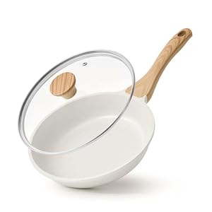 SENSARTE Nonstick Ceramic Frying Pan with Lid 8/9.5/11/12.5 Inch Omelet Pan Skillet, PFAS/PTFE/PFOA Free Healthy Non-toxic Chef’s Pan Induction Compatible Egg Pan with Heat Resistant Handle