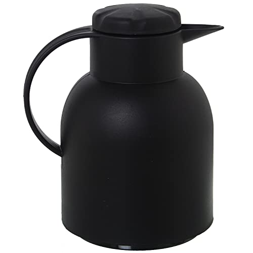 JARRA TERMO NEGRA POLIPROPILENO VIDRIO 1L, LIBRE DE BPA_20X15X23CM