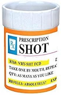 Shot Glasses - Prescription Pill Bottle Shot Glass 2 oz Rx Unique Funny Novelty 1 Shot Glass set, Great Gag Gifts Shot Glasses for Vodka, Whiskey, Tequila, Espresso