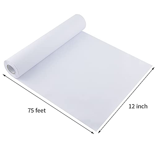 ESSENTIAL 2 Rolls Easel Paper Roll 12 Inch x 75 Feet, White Drawing Paper for Kids, Bulletin Board Paper, Without Glue, Blank Coloring Roll for Paints, Wall Art and Gift Wrap