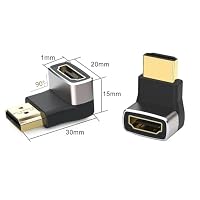 SHUBEIEUMI 2 Stück 8K HDMI Winkelstecker 90 Grad und 270 Grad, mit 8K@60Hz 4K@120Hz, HDMI 2.1 Winkel Adapter, für HDR, VRR, Dolby, eARC, 3D für PS5 – Ansicht 7