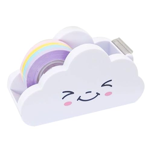 TIDTALEO 虹色粘着テープディスペンサー カッター付き 多機能テープホルダー 軽量 コンパクト 事務用品 学校 家用アートクラフト用