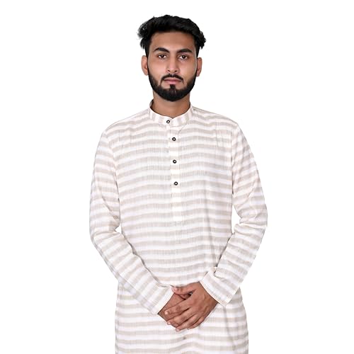 RICHART white linen Cotton kurta for men, ethnic tradtional wear, cotton striped kurta pyjama, kurta men2