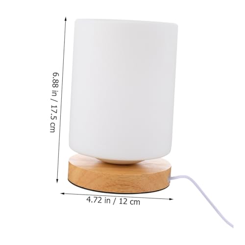 Lámpara de mesa cilindro LED con carga USB, luz cálida miniatura 2