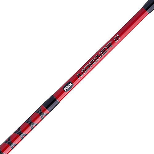 Penn Mariner Iii Boat Conventional Fishing Rod, Black/Red, 6'6" - Medium Heavy - 1Pc - 20-40Lb #TOP4