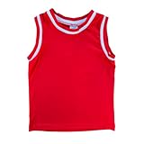 Sleeveless Basketball Sport Jersey for Toddlers - for Gameday, Photshoot, Boys, Girls (US, Age, 2 Years, 3 Years, Red)