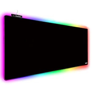 Extended RGB Gaming Mouse Pad, Extra Large Gaming Mouse Mat for Gamer, Waterproof Office DEST Mat with 10 Lighting Mode, for PC Computer RGB Keyboard Mouse – 31.5” x 11.8″ x 4mm (Black)