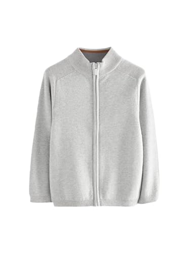 NEXT Strickjacke mit durchgehendem Reißverschluss Grau 7 Jahre