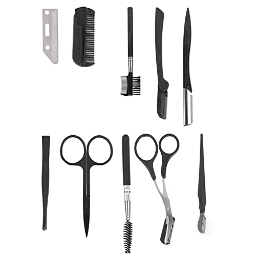Ciseaux De Toilettage Des Sourcils, Kit De Coupe Des Sourcils 10 Pièces Peigne À Sourcils Peigne À Sourcils Ensemble De Toilettage Des Sourcils Kits De Rasoir À Sourcils Pour Sourcils