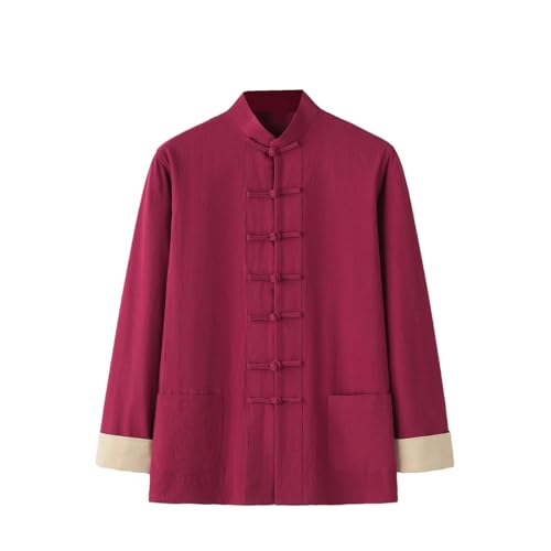 Chemise de kung fu ample pour homme avec poches et boutons traditionnels