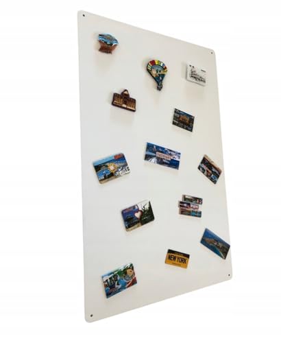 STALFORM Metal Tableau Magnétique Mural Blanc 80x50 cm, Plaque Aimanté, Acier Inoxydable, Cuisine, Bureau, Chambre D'enfant, pour Lettres Magnétiques, Chiffres, Notes, Photos