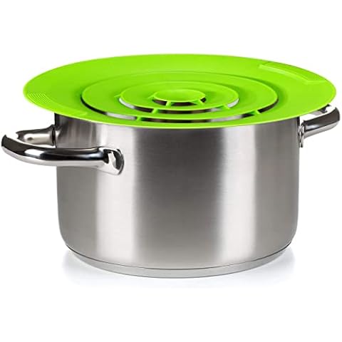 Oramics Überkochschutz aus Silikon für Töpfe zwischen Ø 15-25 cm - Topfdeckel Spritzschutz Überlaufschutz verhindert überkochen und Spritzen von Flüssigkeiten und Schützt Ihren Herd (1 Stück) Cover