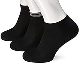 Nur Die 3er Pack Sport Sneaker aus atmungsaktiver Baumwolle kurze Sportsocken mit gepolsterter Sohle Damen, schwarz Mix, 39-42