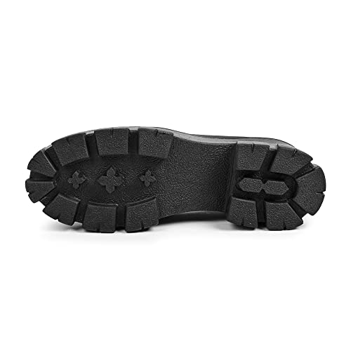 Sapato Feminino Mocassim Tratorado Em Couro (42, Preto Metal)