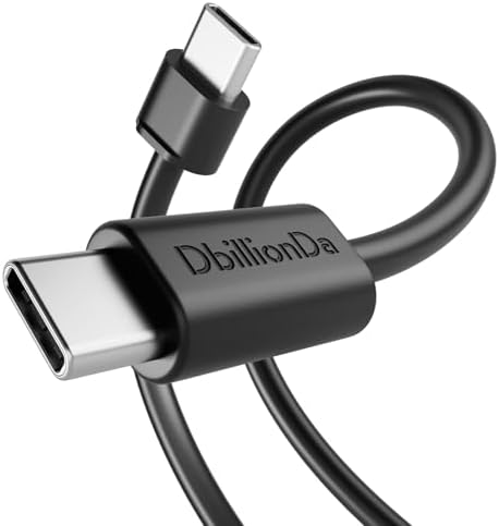 DbillionDa USB C to USB C Cable, Short Connector Charger (3ft, 60W) for iPhone 15, Galaxy S23, MacBook Pro 2020, iPad Pro, iPad Air 4, Pixel, Switch & More – Enhanced Gaming Comfort