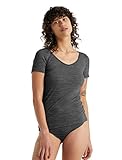 icebreaker siren maglietta top sportivo a manica corta da donna - intimo termico in lana merino per escursioni, sport, corsa, fitness - gritstone heather, xs