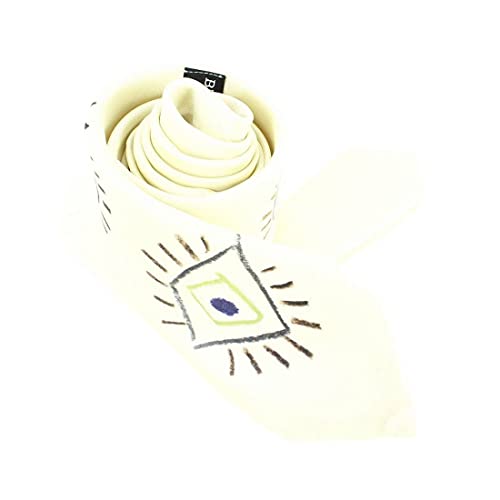 Cravate Lyonnaise soie blanche pour rompre la monotonie des costumes avec le motif Picasso