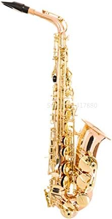 Eb Tune Alto Saxophone, Phosphorus Copper Rose Gold Lacquer Pearl Button E Flat Alto Sax, Musical Instrument with Case