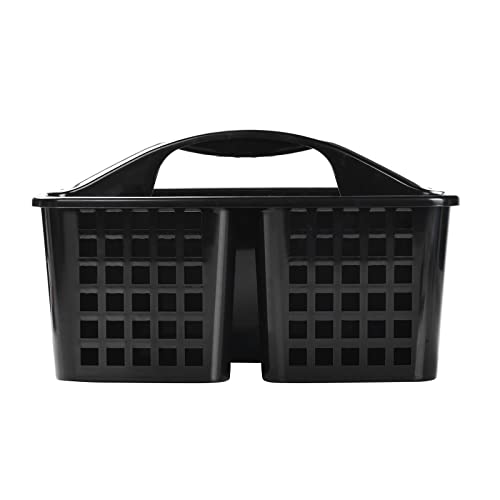 ALINK Plastic Shower Caddy Basket with Compartments, Portable Divided Cleaning Supply Storage Organizer with Handle for College Dorm Bathroom - Black by ALINK - Used condition - Image 7