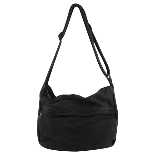 Image of Canvas Casual Messenger Bag Hobo Crossbody Bag Canvas Shouder Tote Handbag for Women and Men