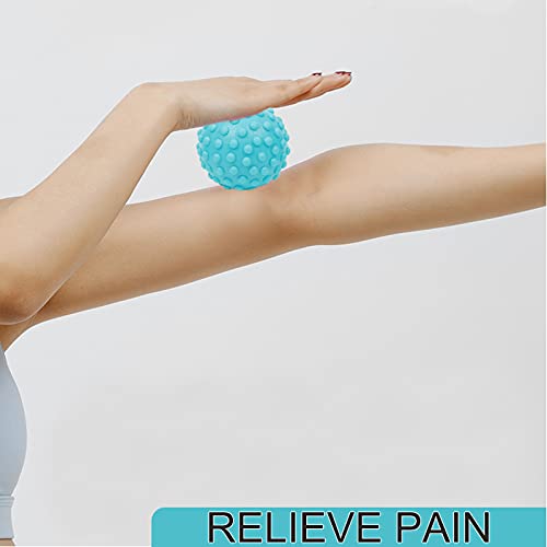 Image of WOVTE Pack of 3 Spiky Hard Massage Ball for Foot, Back, Muscle Soreness Lacrosse Balls