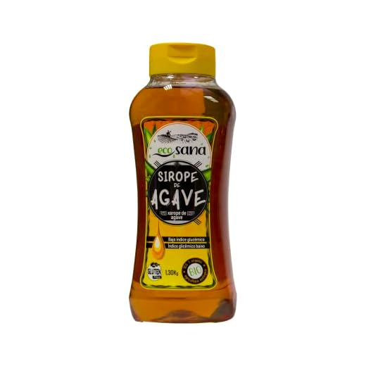 Drasanvi ECOSANA SIROPE DE AGAVE CERTIFICADO BIO by - Edulcorante NATURAL con BAJO ÍNDICE GLUCÉMICO - VEGANO - SIN GLUTEN - 900ml