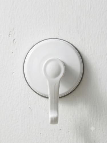 Beyaz Vakumlu ve Vantuzlu Banyo Askılığı, Güçlü Yapışkanlı