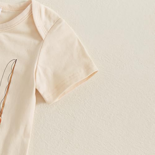 GOOCHEER Newborn Baby Boy Clothes Fishing Short Sleeve Romper Shirt Tops Pants Summer Spring Outfits Hat Set3