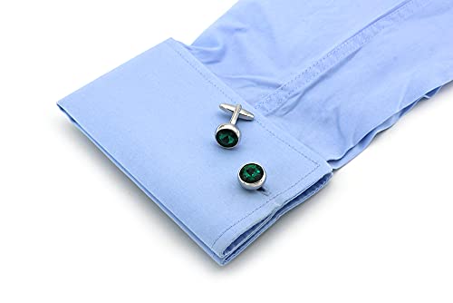 Mancuernillas de lujo para hombre con piedra verde miniatura 6