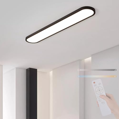 Luminaire plafonnier moderne noir 120cm LED dimmable pour maison