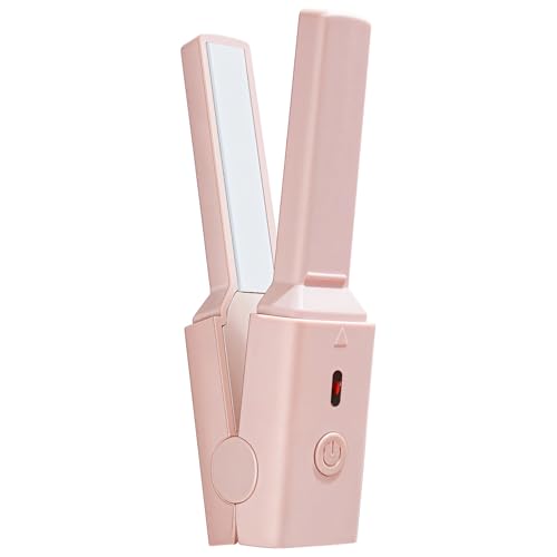 Peine alisador portátil de calentamiento rápido, compacto para viaje, estilizador de cabello mini USB para alisar y rizar, carga tipo C