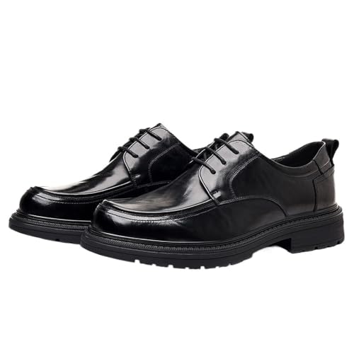 Men's Genuine Leather Derby Shoes Chunky Sole Breathable Business Formal Casual Dress Shoes Comfortable - Main Image