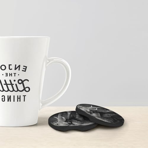 Posavasos para auto, set 2 piezas, antideslizante, negro miniatura 4