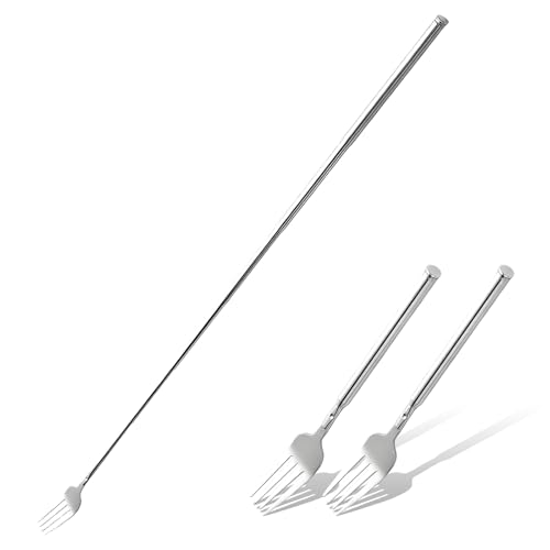 La mejor comparación de Tenedor ensalada - 5 favoritos. 47 Tenedor extensible, 2 tenedores expandibles de 8.7 a 25.5 pulgadas para bromas, tenedores telescópicos de acero inoxidable para barbacoa, ensalada, cena, fruta y postre