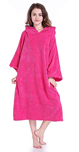 Winthome Soft Microfiber Changing Towel With Hood,Terry Changing Rob for Men(Pink)