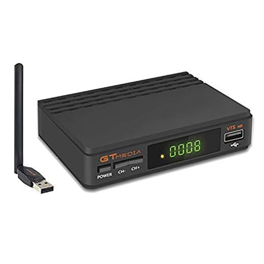 Aparato Para Ver Canales De Pago Gratis En España GTMEDIA V7S HD DVB-S2 Digital Receptor de TV por satélite Decodificador Freesat V7 HD Mejora con USB WiFi Antena FTA 1080P Full HD Soporte PVR, Cccam, Newcam, Youtube, PowerVu, Dre y Biss Clave