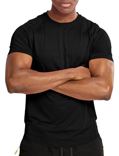 Gym T Shirt for Men Dry Fit(Black,X-Large)