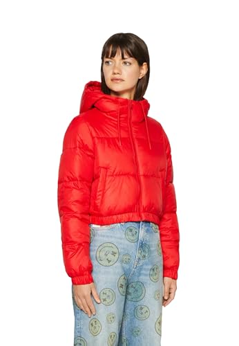Image of KOTTY Women Nylon Standard Length Full Sleeve Solid Hooded Puffer Jacket