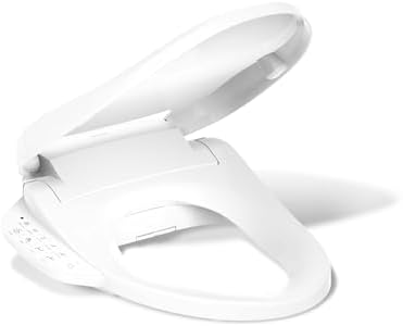 Kohler PureWash E590 Elongated Heated Bidet Toilet Seat, White wi...