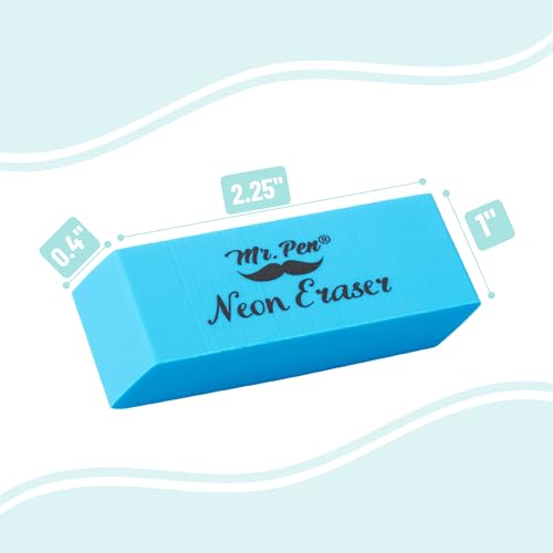 Image of Mr. Pen- Pencil Eraser, 48 Pack, Neon Colors | Large Latex Free Block Erasers Bulk for School, Office, Art Sketching, Homework, Exams, Clean Smudge-Free Correction