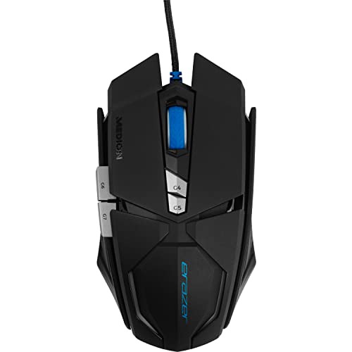 MEDION ERAZER X81044 Gaming Maus, Laser Sensor, ergonomisch, Auflösung: 1000/2000/4000/6000/8000 DPI, OMRON, Beleuchtung, schwarz