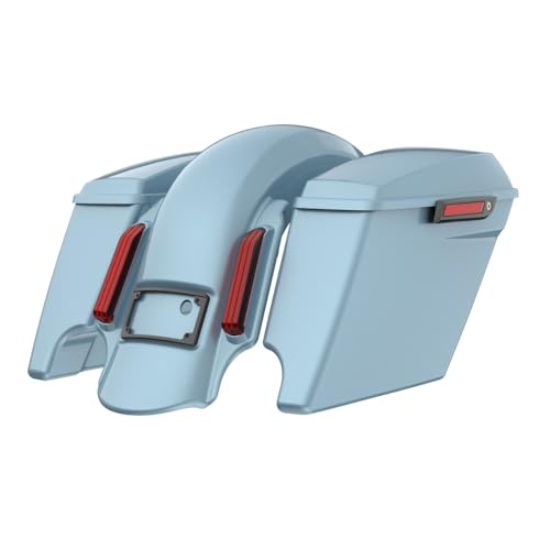 Advanblack 2024 Road Glide Stretched Saddlebags Dominator Fender Compatible with Harley Touring Road Glide Street Glide 2023 CVO 2024 2025 (Sharkskin Blue)