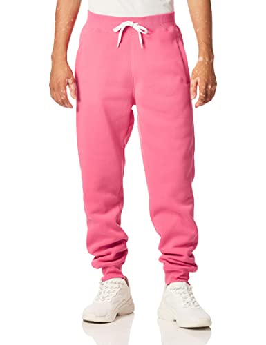 Southpole Fleece Joggers for Men with Pockets Lightweight Cuffed Sweatpants for Men (Deep Pink X-Large)
