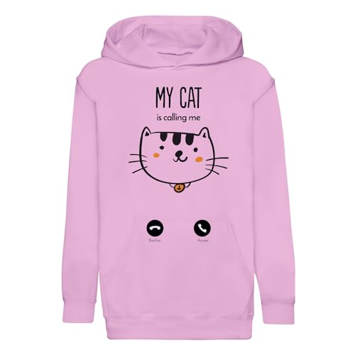 Sweat à capuche enfant chaton idéal pour l'école et les loisirs