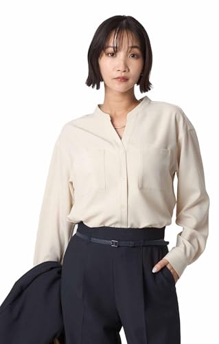 [ユナイテッドアローズ グリーンレーベル リラクシング] スキッパー ポケット ロングスリーブ シャツ マシンウォッシャブル 35111000007 0300 OFF WHITE(03) FREEのサムネイル