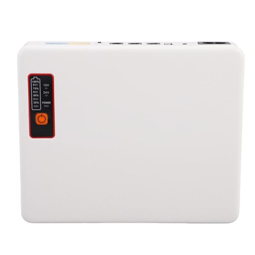 Asixxsix Mini USV DC 20000 MAh Batterie Backup, Unterbrechungsfreie Stromversorgung mit Betriebsanzeige, Bis zu 10 Stunden, Mini USV für Router, Modem, Kamera, USB Typ C POE (EU-Stecker)