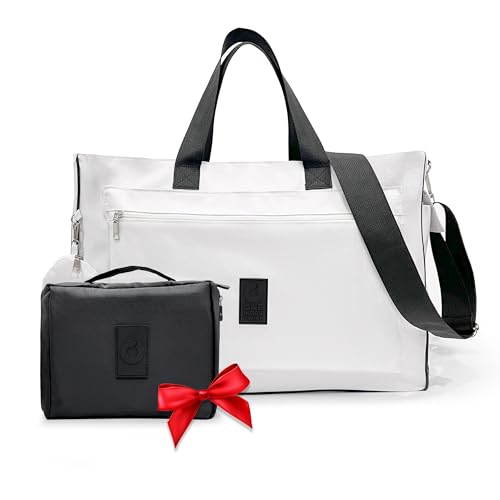 Extra Large Tote Bag for Women, Large Beach Bag with Zipper, Waterproof Tote Bag, Tote Resistant to Stains, Overnight Bag For Women - Bonus Gifts: Cosmetic Holder and Coin Purse.