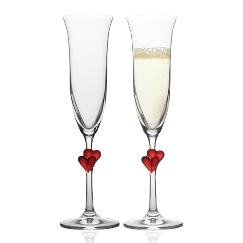 Stölzle Lausitz L'Amour Bicchieri da Champagne Rossi Set da 2 175 ml –...