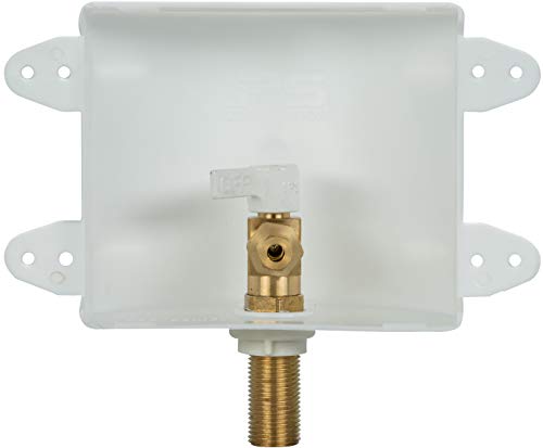 Water-Tite 87967 Square Ice Maker Outlet Box-Quarter-Turn Lead-Free Brass Valve, 1/2-Inch Sweat Connection, White Plastic - Thumbnail 2
